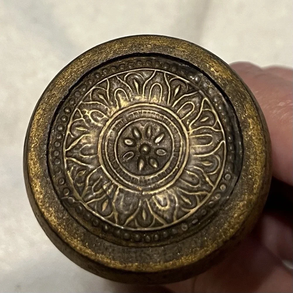 Pier 1 Knobs Bronze Color Cabinet Knobs Set of 7 Lightweight Wood Or Resin? 1.5
